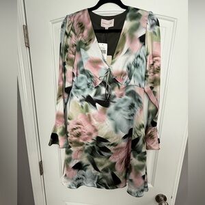 Adelyn Rae Pastel Floral V-Neck Dress